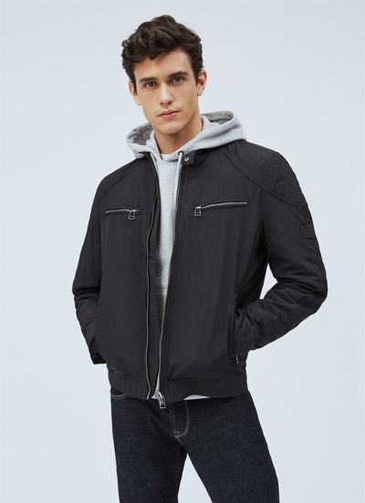 Chamarras Pepe Jeans Venta Online Jordan Biker Hombre Negros